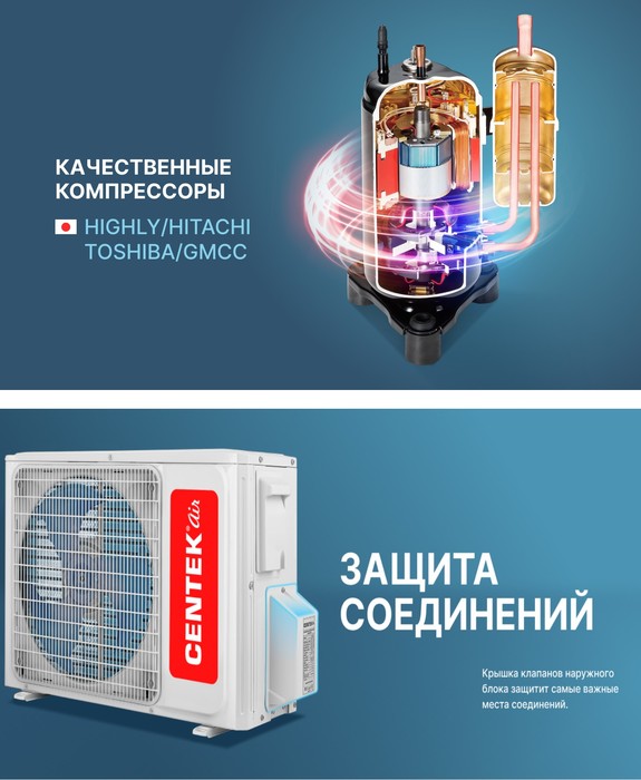 Кондиционер Centek CT-65G10 (Gray)