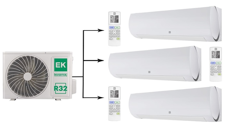 Мульти сплит-система на 3 комнаты Euroklimat Futura EKSF-20HNSх3/EKOG-70HIS3