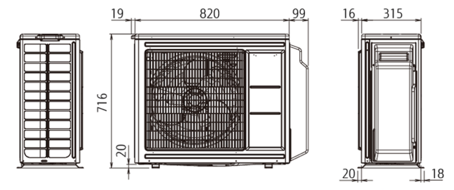 Внешний блок мульти сплит-системы на 3 комнаты Fujitsu Free match  AOYG18KBTA3