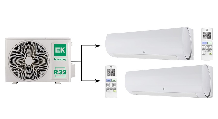 Мульти сплит-система на 2 комнаты Euroklimat Futura EKSF-20HNSх2/EKOG-40HIS2
