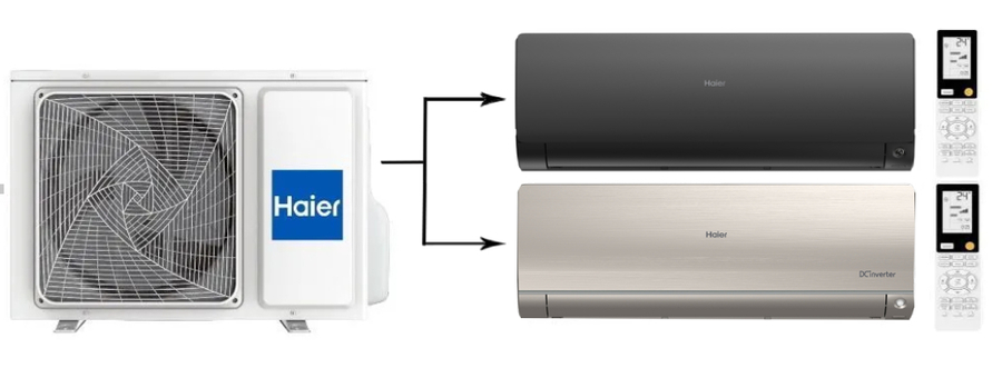 Мульти сплит-система на 2 комнаты Haier Flexis Super Match 2U40S2SM1FA/AS25S2SF2FA-G/AS25S2SF2FA-B