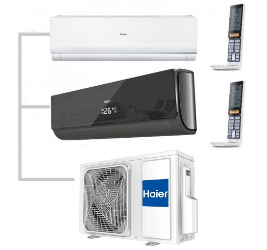 Мульти сплит-система на 2 комнаты Haier Lightera Super Match 2U40S2SM1FA/AS09NS6ERA-W/AS09NS6ERA-B